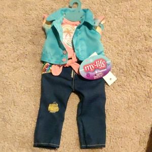 New! My life as, 3pc outfit with jeans, shirt and vest